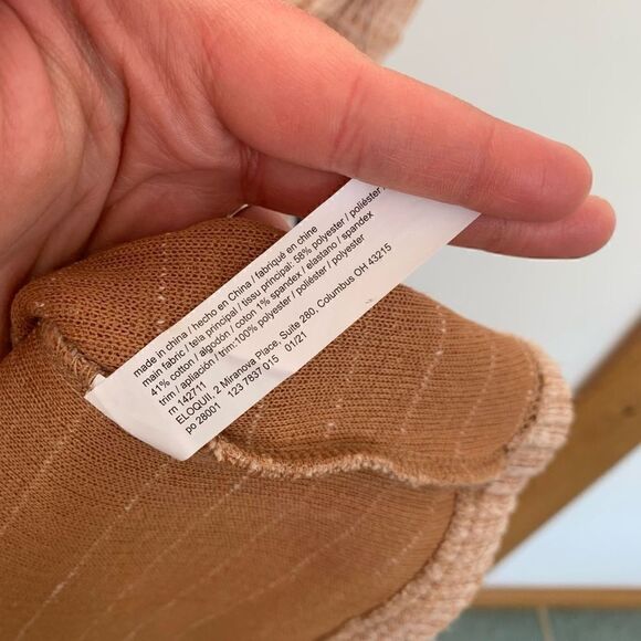 Eloquii rust tan extended shoulder rib mini dress with monochromatic belt - Picture 5 of 8